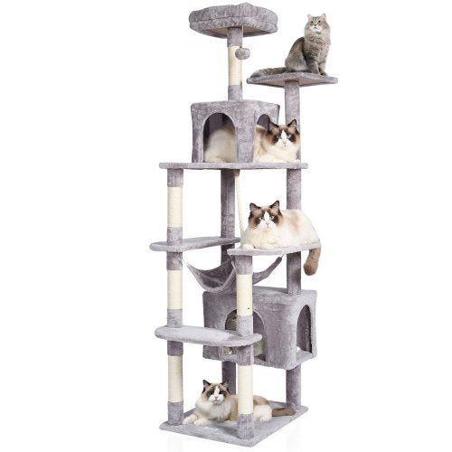 VEVOR Cat Tree 72" Cat Tower with 2 Cat Condos Sisal