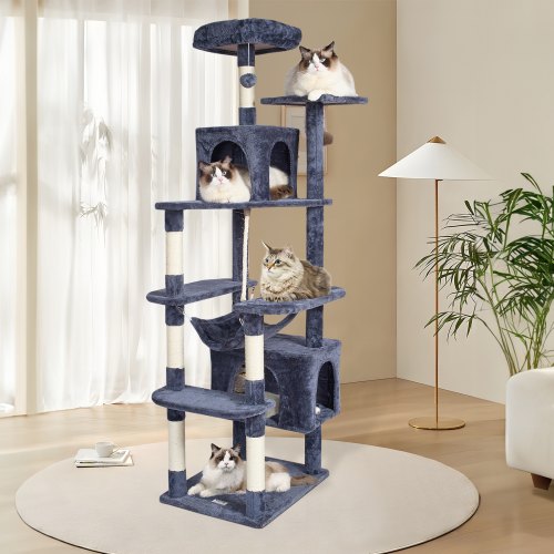 VEVOR Cat Tree 72" Cat Tower with 2 Cat Condos Sisal