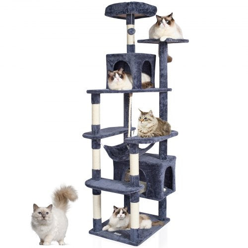 VEVOR Cat Tree 72" Cat Tower with 2 Cat Condos Sisal