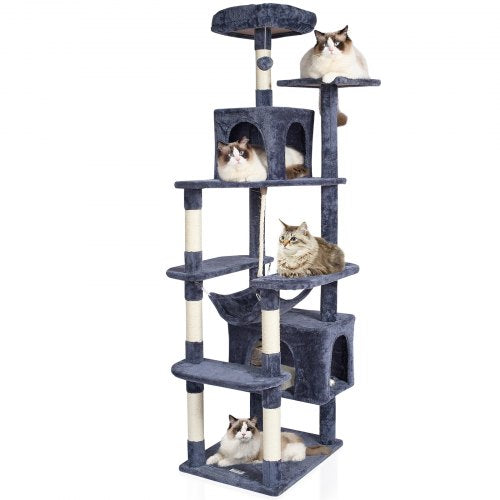 VEVOR Cat Tree 72" Cat Tower with 2 Cat Condos Sisal