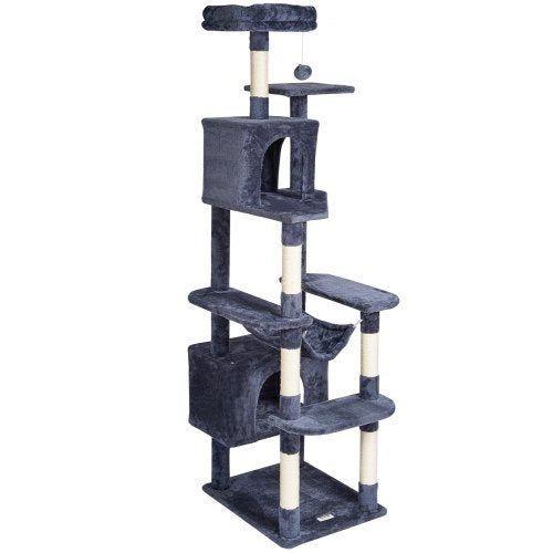 VEVOR Cat Tree 72" Cat Tower with 2 Cat Condos Sisal