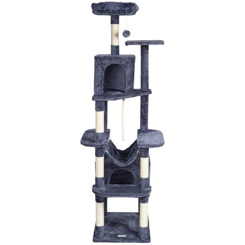 VEVOR Cat Tree 72" Cat Tower with 2 Cat Condos Sisal