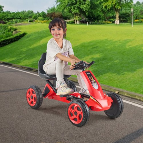 VEVOR Go Kart 4 Wheel Pedal Ride On Toy for Kids Ages