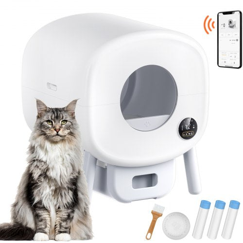 VEVOR 75L Self Cleaning Cat Litter Box with Odor