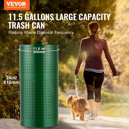 Dog Poop Trash Can 11.5 Gallons Weather-Resistant Dog