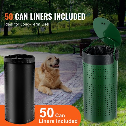 Dog Poop Trash Can 11.5 Gallons Weather-Resistant Dog