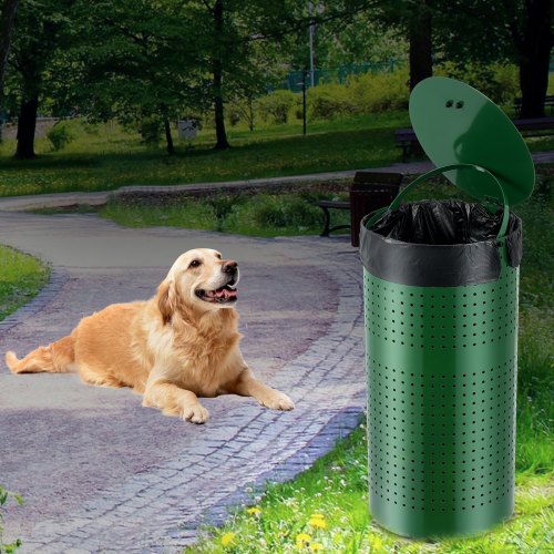 Dog Poop Trash Can 11.5 Gallons Weather-Resistant Dog