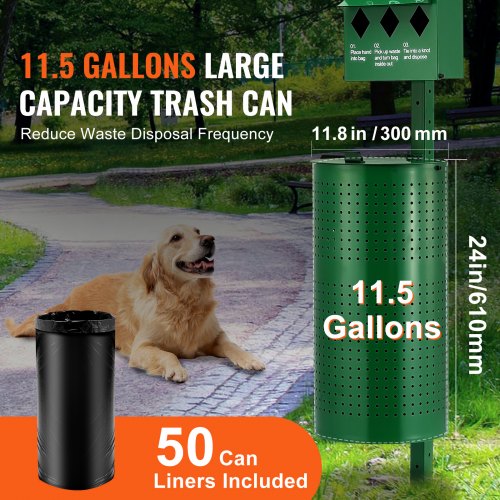 Dog Waste Station 11.5 Gallons Outdoor Dog Poop