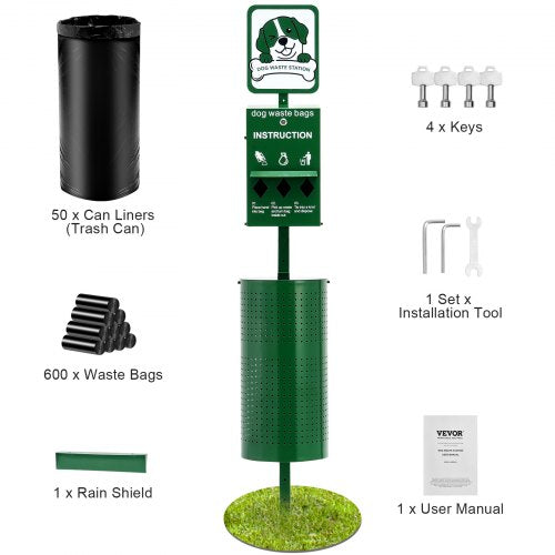 Dog Waste Station 11.5 Gallons Outdoor Dog Poop