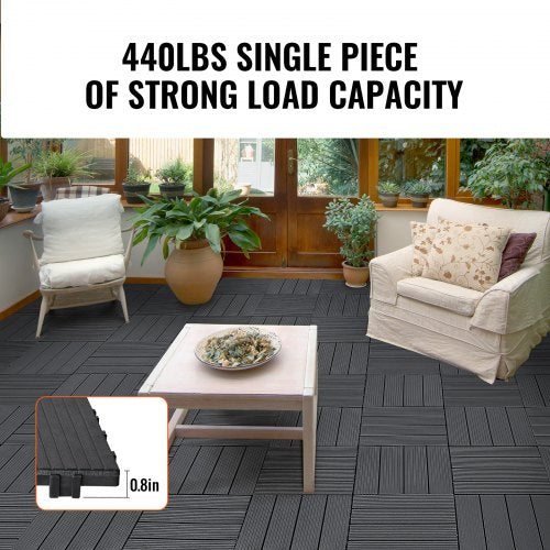 VEVOR Interlocking Deck Tiles 54 Pack 12"x12" Plastic