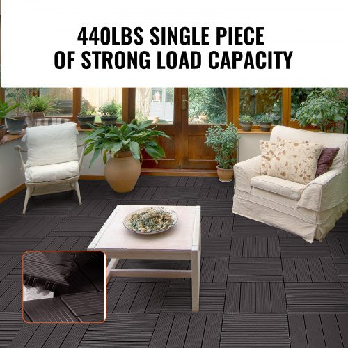 VEVOR Interlocking Deck Tiles 10 Pack 12"x12