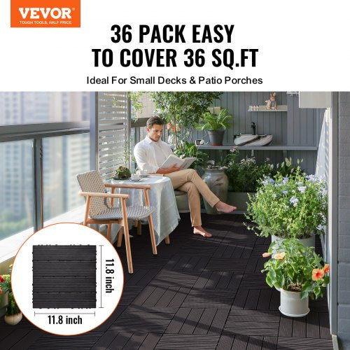 VEVOR Interlocking Deck Tiles 36 Pack 12"x12