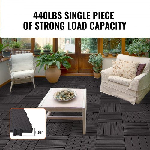 VEVOR Interlocking Deck Tiles 36 Pack 12"x12