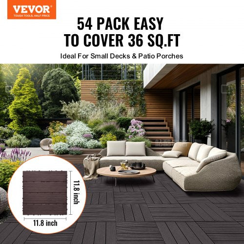 VEVOR Interlocking Deck Tiles 54 Pack 12"x12