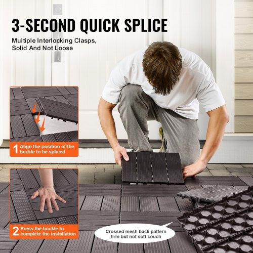 VEVOR Interlocking Deck Tiles 54 Pack 12"x12