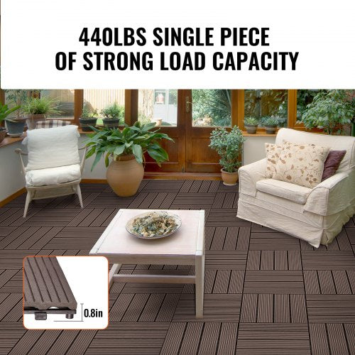 VEVOR Interlocking Deck Tiles Plastic Wood 10 Pack