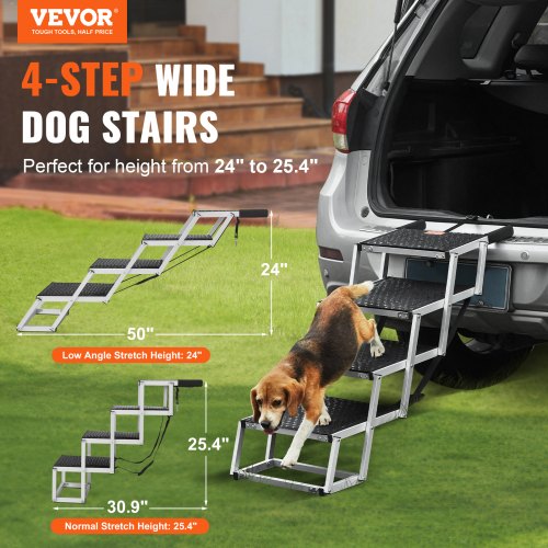 VEVOR Dog Stair for Cars 4-step Folding Dog Steps