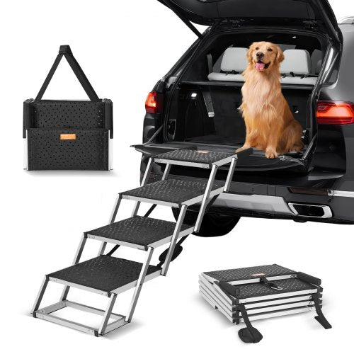 VEVOR Dog Stair for Cars 4-step Folding Dog Steps