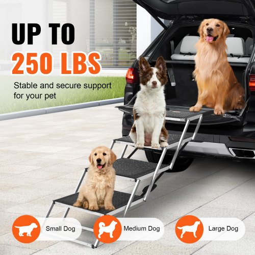 VEVOR Dog Stair for Cars 4-step Folding Dog Steps