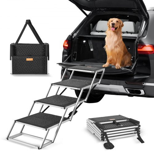 VEVOR Dog Stair for Cars 4-step Folding Dog Steps