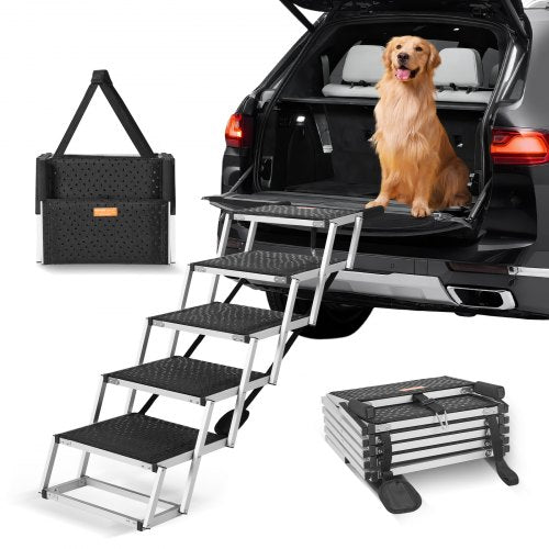 VEVOR Dog Stair for Cars 5-step Folding Dog Steps