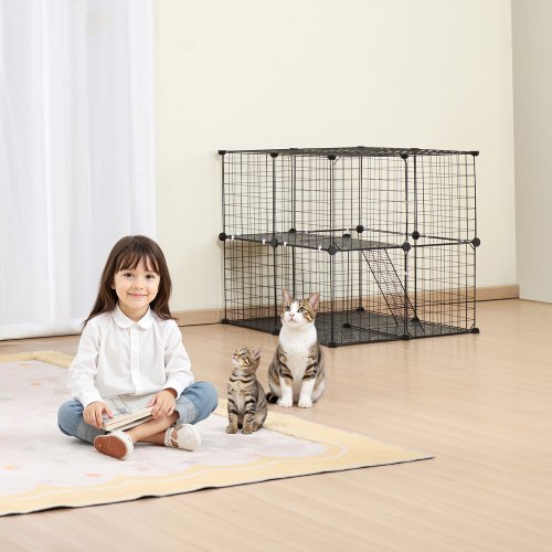 Large 2-tier Cat Cage 28 x 28 x 28" Metal Wire Playpen