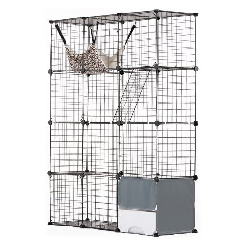 Large 4-tier Cat Cage 41 x 14 x 55" Metal Wire Cat