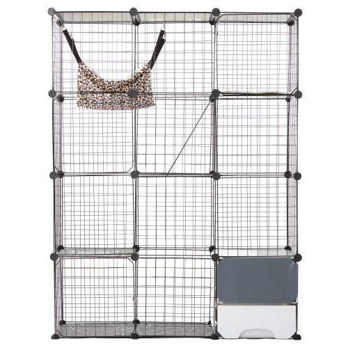 Large 4-tier Cat Cage 41 x 14 x 55" Metal Wire Cat