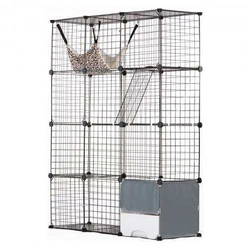 Large 4-tier Cat Cage 41 x 14 x 55" Metal Wire Cat