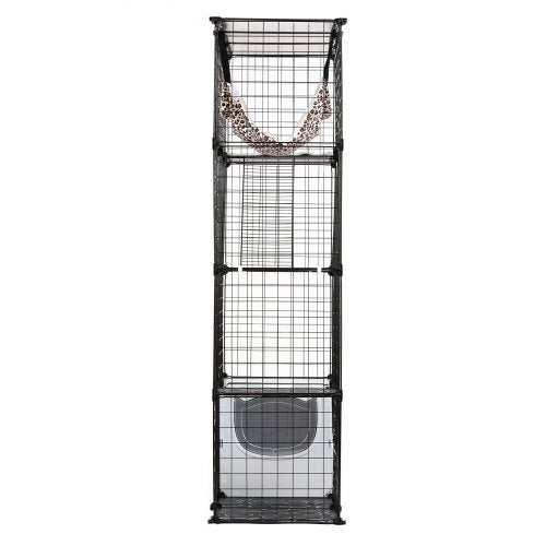 Large 4-tier Cat Cage 41 x 14 x 55" Metal Wire Cat