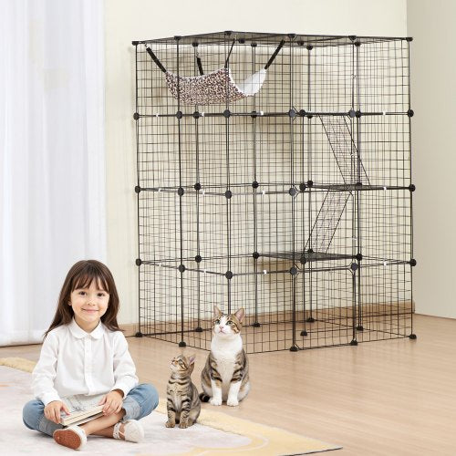 Large 4-tier Cat Cage 41 x 28 x 55" Metal Wire Cat