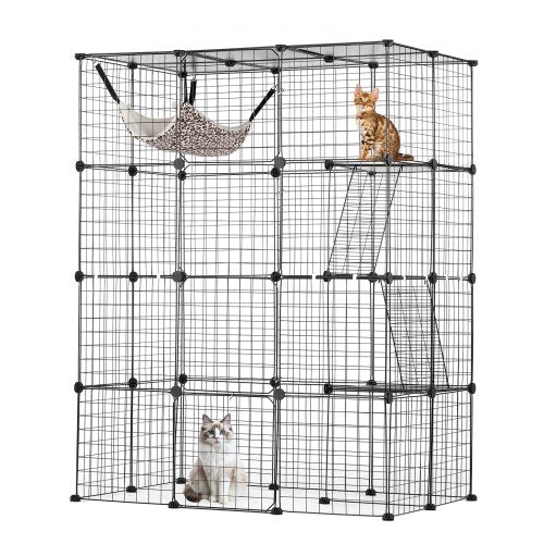 Large 4-tier Cat Cage 41 x 28 x 55" Metal Wire Cat