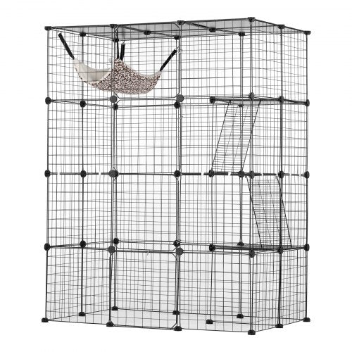 Large 4-tier Cat Cage 41 x 28 x 55" Metal Wire Cat