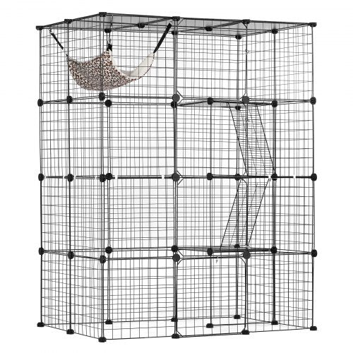 Large 4-tier Cat Cage 41 x 28 x 55" Metal Wire Cat