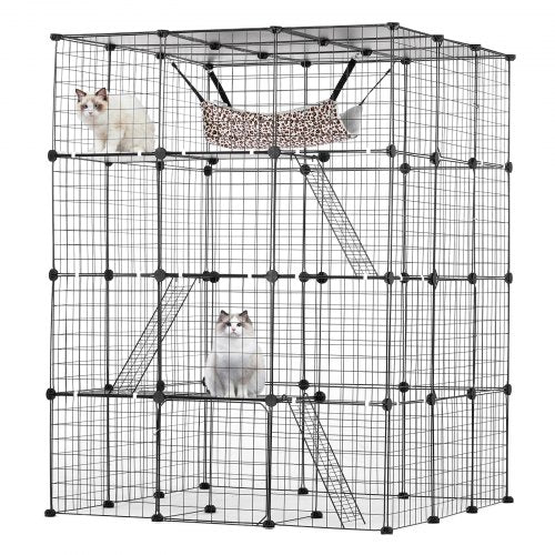 Large 4-tier Cat Cage 41 x 41 x 55" Metal Wire Cat