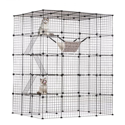 Large 4-tier Cat Cage 54 x 41 x 69" Metal Wire Cat