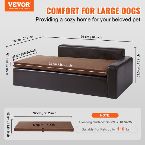 VEVOR Pet Sofa, Dog Couch for Large-Sized Dogs and