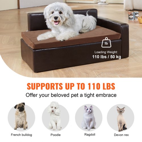 VEVOR Pet Sofa, Dog Couch for Medium-Sized Dogs and