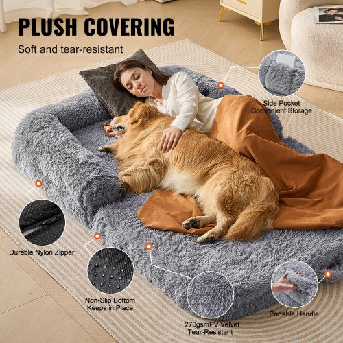 VEVOR Human Dog Bed 72 x48x10in Large Human Size Dog