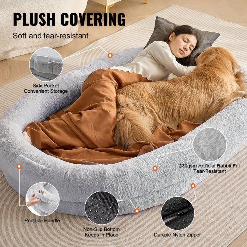 VEVOR Human Dog Bed 72x48x10in Large Human Size Dog