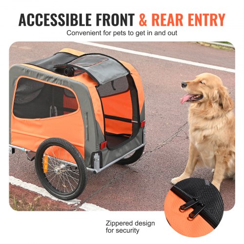 VEVOR Dog Bike Trailer, Supports up to 66 lbs, Pet