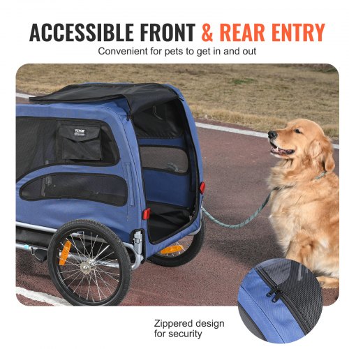 VEVOR Dog Bike Trailer, Supports up to 100 lbs, Pet