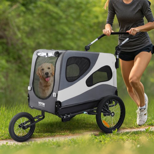 VEVOR Dog Bike Trailer, Supports up to 100 lbs, 2-in-1