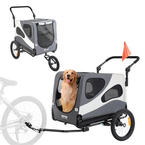 VEVOR Dog Bike Trailer, Supports up to 100 lbs, 2-in-1