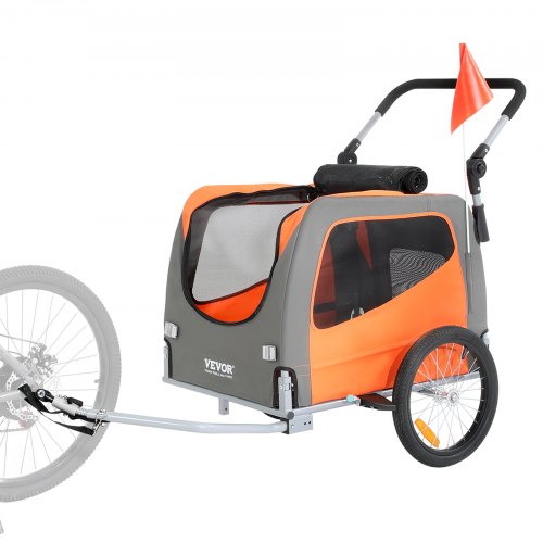 VEVOR Dog Bike Trailer, Supports up to 66 lbs, 2-in-1