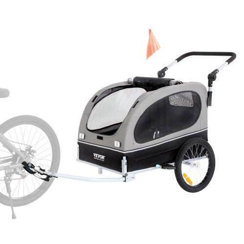 VEVOR Dog Bike Trailer, Supports up to 88 lbs, 2-in-1