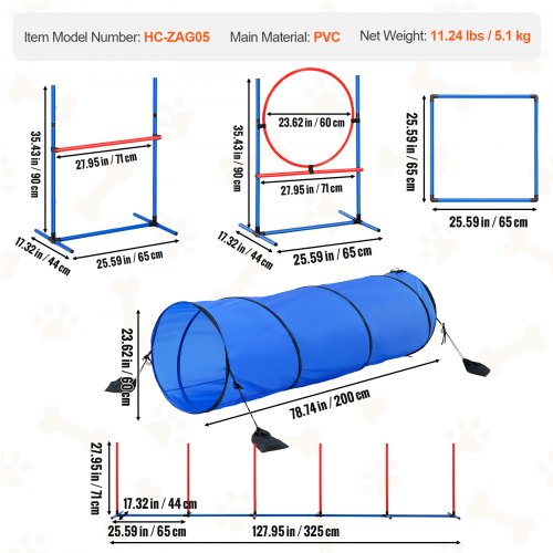 VEVOR Dog Agility Training Equipment 5 PCS Set with