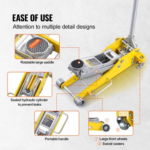 VEVOR Low Profile Floor Jack 3 Ton Heavy Duty Dual