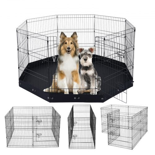 Dog Playpen 8 Panels Foldable Metal Dog Exercise Pen