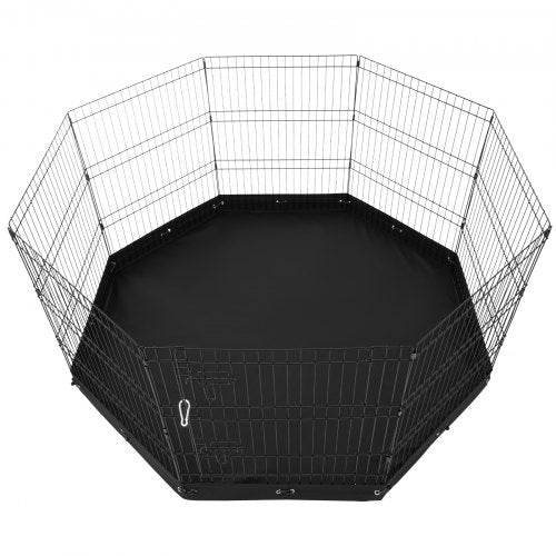 Dog Playpen 8 Panels Foldable Metal Dog Exercise Pen